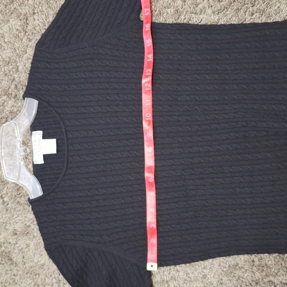 Vintage Sutton Studio cable knit silk cashmere pullover sweater- S - black - Picture 6 of 7